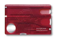 Victorinox 0.7240.T SwissCard Nailcare Piros áttetsző fizetőkártya utánzat, 13 funkciós, piros