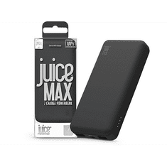 Juice Univerzális hordozható, asztali akkumulátor töltő - ECO MAX Power Bank - 2xUSB + Type-C - 20.000 mAh - fekete (JU194815)