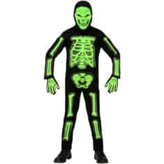 Widmann Gyermek zöld csontváz 3D jelmez, 128