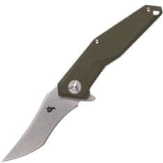 Fox Knives FOX kések BLACK FOX BF-729 SW "KRAVI" Fekete zsebkés 7 cm, Stonewash, zöld, G10