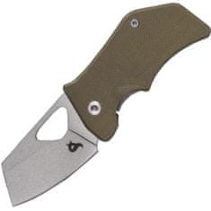 Fox Knives FOX kések BF-752 OD BLACK FOX KIT zsebkés 5 cm, Stonewash, zöld, G10