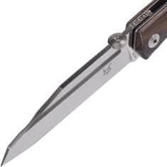 Fox Knives FOX kések FX-515 W TERZUOLA zsebkés 9 cm, Ziricote fa, bőr tok
