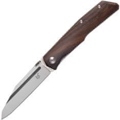 Fox Knives FOX kések FX-515 W TERZUOLA zsebkés 9 cm, Ziricote fa, bőr tok