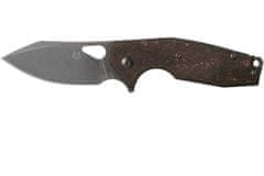 Fox Knives FOX kések FX-527 CF YARU zsebkés 7 cm, Stonewash, szénszálas, titán 