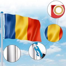 Timeless Tools Zászlótartó rúd kétoldalas 90x150cm román zászlóval