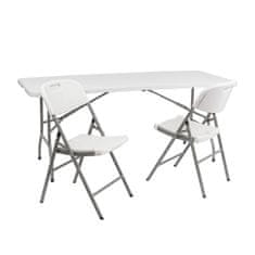nabbi Catering összecsukható asztal Vivas 180x70 cm - szürke / fehér