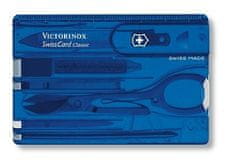 Victorinox 0.7122.T2 SwissCard Sapphire áttetsző fizetőkártya utánzat, 10 funkciós, kék