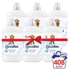 Coccolino Sensitive ruhaöblítő, 10,2l (408 mosási adag)