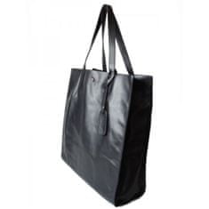 Vera Pelle Kézitáskák na co dzień fekete Shopper Bag Genuine Leather A4