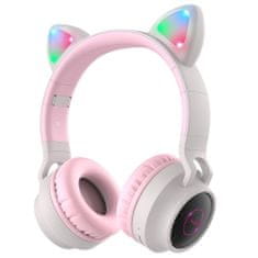 TKG Headset: HOCO W27 - vezeték nélküli fejhallgató - pink/szürke