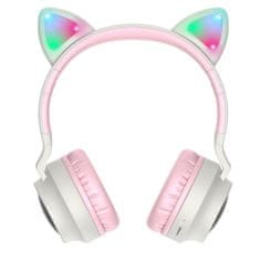 TKG Headset: HOCO W27 - vezeték nélküli fejhallgató - pink/szürke