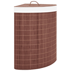 Vidaxl barna sarok bambusz szennyestartó kosár 60 L (320760)