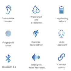Vezeték nélküli Bluetooth fülhallgató, érintésvezérlés, víz-, por- és izzadságálló - BEATBUD