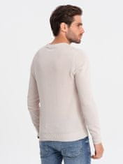 OMBRE Férfi klasszikus pulóver Avawr bézs XL
