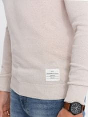 OMBRE Férfi klasszikus pulóver Avawr bézs XL