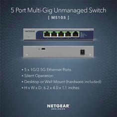 Netgear5 portos, több gigabites (2,5G) Ethernet felügyelet nélküli kapcsoló