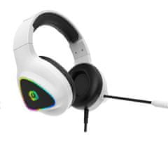 Canyon Gaming Headset Shadder GH-6, RGB háttérvilágítás, USB + 3,5 mm-es jack, 2 m kábel, fehér színű