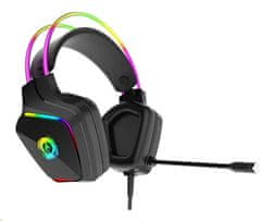 Canyon Darkless Gaming Headset GH-9A, RGB háttérvilágítás, USB + 3,5 mm-es jack, 2 m kábel, fekete színű