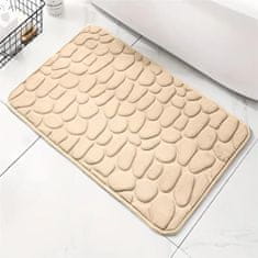 HOME & MARKER® Fürdőszoba szőnyeg, gyorsan száradó bézs szőnyeg, biztonságos csúszásgátló szőnyeg, puha szőnyeg a fürdőszobába | STONESTEP