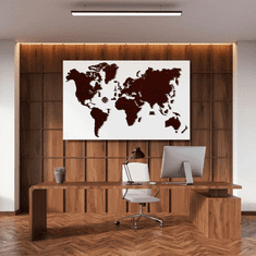 Wooden city Fából készült világtérkép XL méret (120x80cm) barna színben