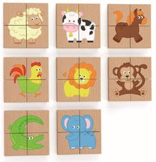 Viga Fa mágneses puzzle állatok 32 darabos fa puzzle