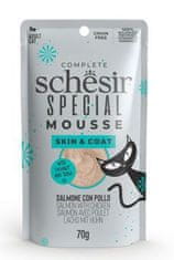 Schesir Cat pocket Special Mousse Skin&Coat Skin&Coat szarvas/füst 70g