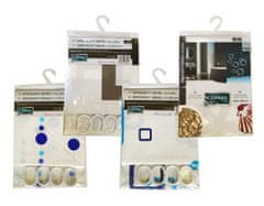 Fürdőszoba függöny BW501A 180x200cm PEVA + 12 kampó - különböző változatok vagy színek keveréke