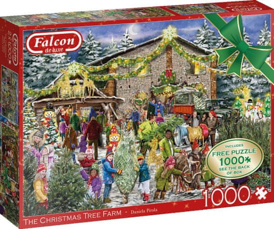 Falcon Puzzle Farm karácsonyfákkal 2x1000 db