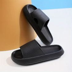 Habból készült csúszásmentes papucs, fekete papucs, kényelmes ortopéd papucs, modern flip flop papucs, 40/41-es méret | FLIPSY 
