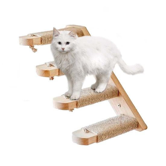 Dollcini Dollcini, Fali macska mászókeret lépcső, falra szerelhető macska tevékenység keret, Macskafali lépcső