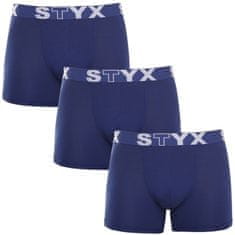 Styx 3PACK férfi boxeralsó hosszú sport gumi sötétkék (3U968) - méret M