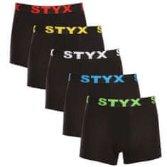 Styx 5PACK Fekete férfi boxeralsó sport gumi (5G9601) - méret XL
