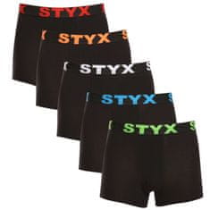 Styx 5PACK Fekete férfi boxeralsó sport gumi (5G9602) - méret M