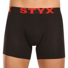 Styx 5PACK Fekete long férfi boxeralsó sport gumi (5U9602) - méret XXL