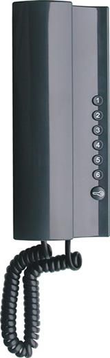 TESLA Elegáns otthoni telefon 2-BUS rendszerhez, 7 gombbal és hangerőszabályzóval, antracit színben