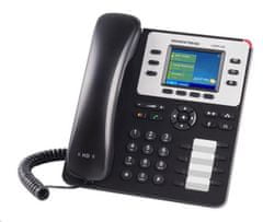 Grandstream GXP-2130 IP telefon, TFT sávos kijelző, 3x SIP, 2x 10/100/1000port, PoE, HD audio