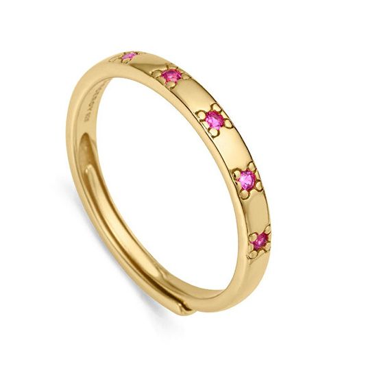 Viceroy Stílusos aranyozott gyűrű rózsaszín cirkónium kövekkel Trend 9119A01