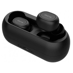 Bluetooth sztereó fülhallgató, v5.0, TWS, töltőtok, funkció gomb, vízálló, játékosoknak ajánlott, QCY T1C, fekete