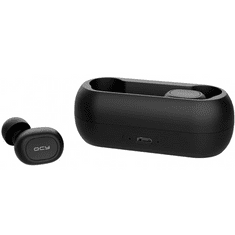 QCY Bluetooth sztereó fülhallgató, v5.0, TWS, töltőtok, funkció gomb, vízálló, játékosoknak ajánlott, T1C, fekete (IP023694)