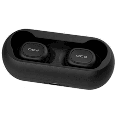 Bluetooth sztereó fülhallgató, v5.0, TWS, töltőtok, funkció gomb, vízálló, játékosoknak ajánlott, QCY T1C, fekete