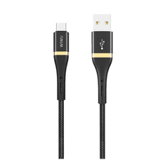 WiWU adatkábel és töltő (USB - Type-C, gyorstöltés támogatás, 300cm, törésgátló) FEKETE (ED-101_300) (ED-101_300)