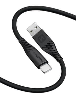 ADATKÁBEL SOFT SILICONE USB / USB-C 1,5 M 60W 71531010, fekete