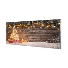 tulup.hu Akrilkép Karácsonyfa díszítés hó 140x70 cm 4 fogas