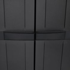 Greatstore fekete PP kültéri tárolószekrény 97 x 37 x 165 cm