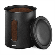 Xavax Barista kávésdoboz 500 g bab vagy 700 g őrölt kávé számára, légmentesen zárható, matt fekete színű