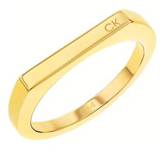 Calvin Klein Időtlen aranyozott gyűrű Faceted 35000188 (Kerület 52 mm)
