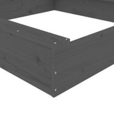 Greatstore szürke négyszög alakú tömör fenyőfa homokozó ülésekkel