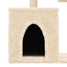 Vidaxl krémszínű macskabútor szizál kaparófákkal 86 cm 172100