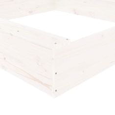 Greatstore fehér négyszög alakú tömör fenyőfa homokozó ülésekkel