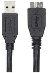 Nedis USB 3.0 kábel/ USB-A dugó - USB-Micro B dugó/ fekete/ ömlesztve/ 1m